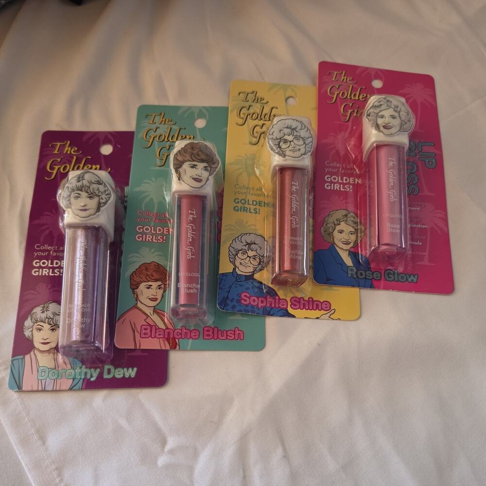 New The Golden Girls Shimmer Lip Gloss Set of 4 Hard To Find HTF B1 Rose Sophia
